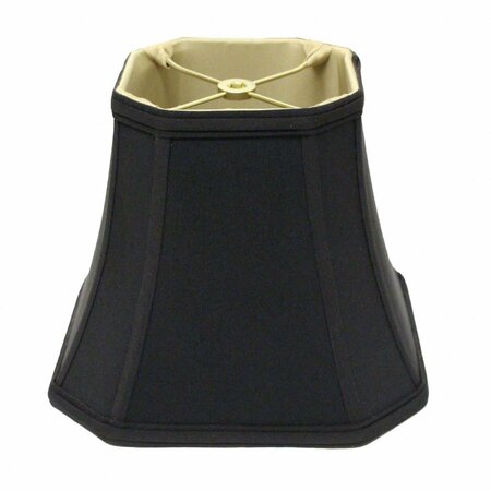 HOMEROOTS 10 in. Black with Bronze Lining Slanted Square Bell No Slub Lampshade 469662